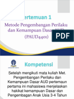 PERTEMUAN - 1 (Met. Pegb. Dan Kemampuan Dasar AUD)