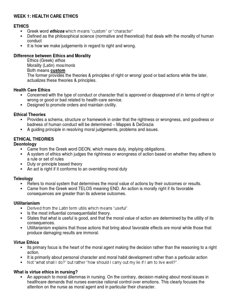 Health Care Ethics Overview and Principles | PDF | Informed Consent ...