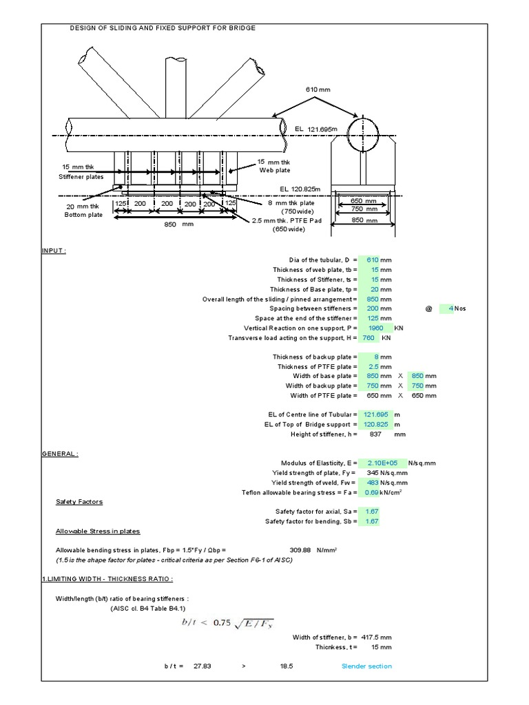 Bridge Support Design: Sliding & Fixed Systems | PDF | Mechanical ...