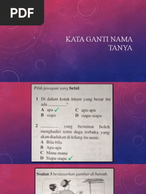 Latihan Kata Ganti Nama Tanya Pdf