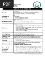 Lesson Plan Pythagorean Theorem