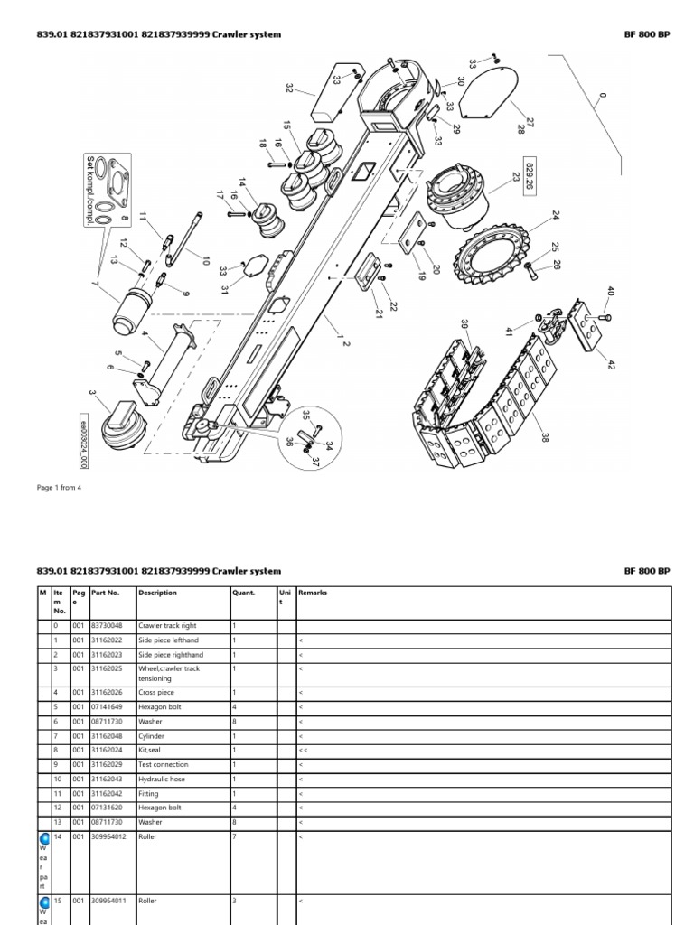 Crawler System Parts List BP 800 | PDF | Screw | Equipment