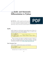 Symbolic and Automatic Di Erentiation in Python: Some Convenient Tools