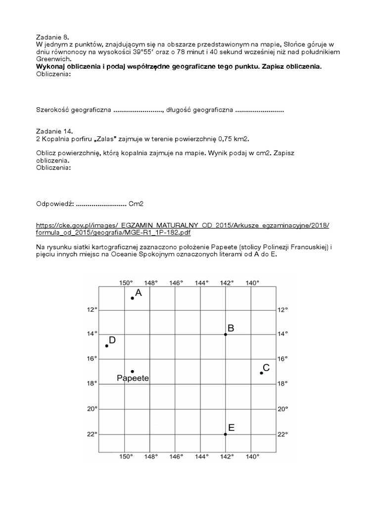Kartkowka Z Geografii Klasa 6 Wspolrzedne Geograficzne