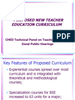 Proposed Teacher Education Curriculum Changes