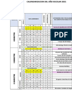 CALENDARIZACIÓN ESCOLAR 2021