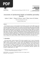 Assessment of Dysfunctional Beliefs in Borderline Personality Disorder