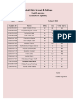 Kakoli High School & College: English Version Assessment-1 (2021)