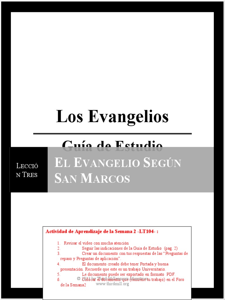 El Evangelio San Marcos | PDF | Evangelio de Marcos | San Pedro