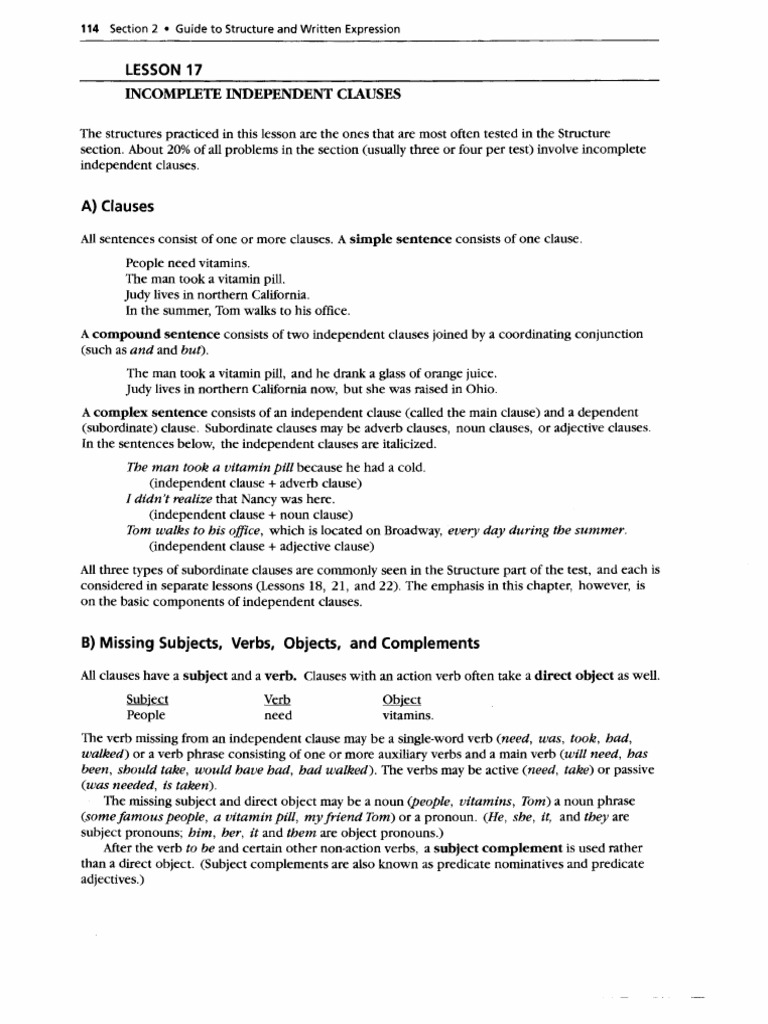 Structure Revision | PDF | Verb | Subject (Grammar)