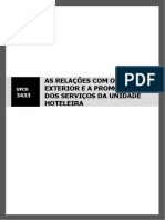 Ufcd 3433 - As Relaoes Com o Exterior e A Promoao Dos Servios Da Unidade Hoteleira