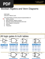 Boolean Algebra and Venn Diagrams