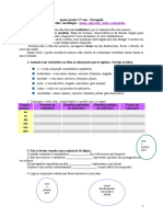 Ficha de Trabalho - Morfologia - Nomes, Adjectivos, Verbos e Conjunções