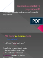 Propoziția Completivă Prepozițională: !constituie În Frază o Realizare A Complementului Prepozițional