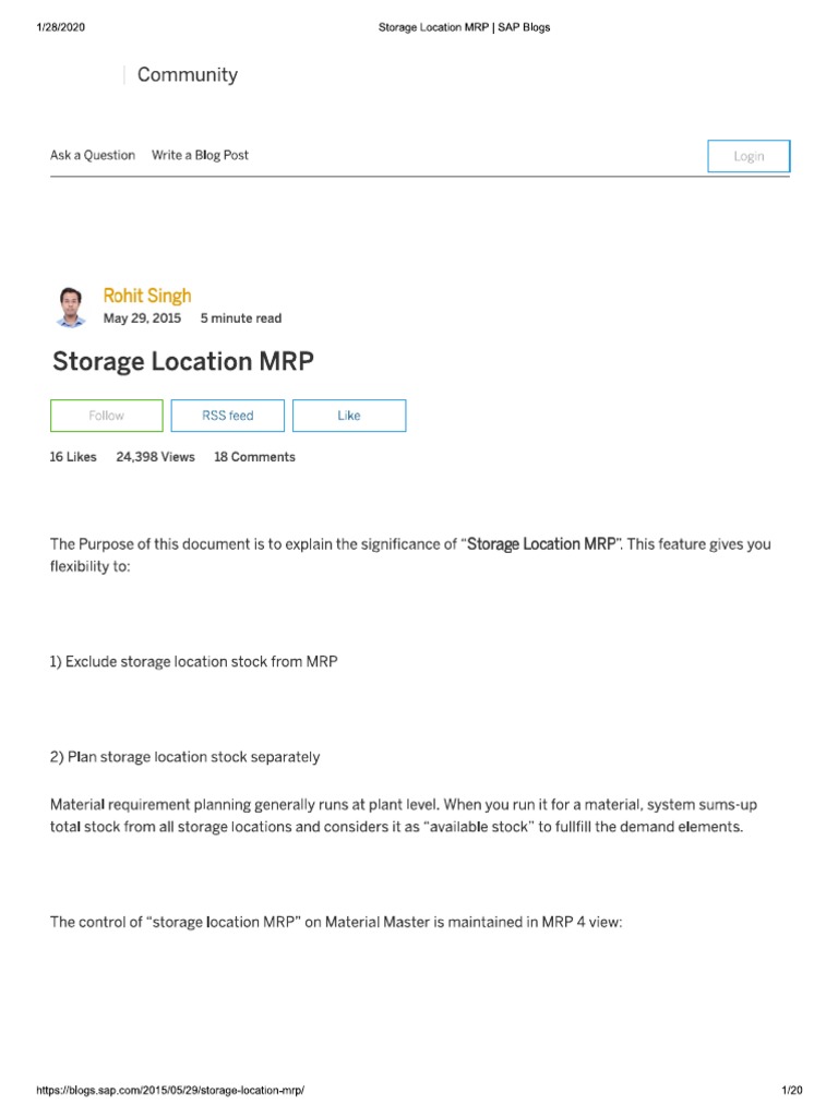 Storage Location MRP (Owner SAP AG) PDF