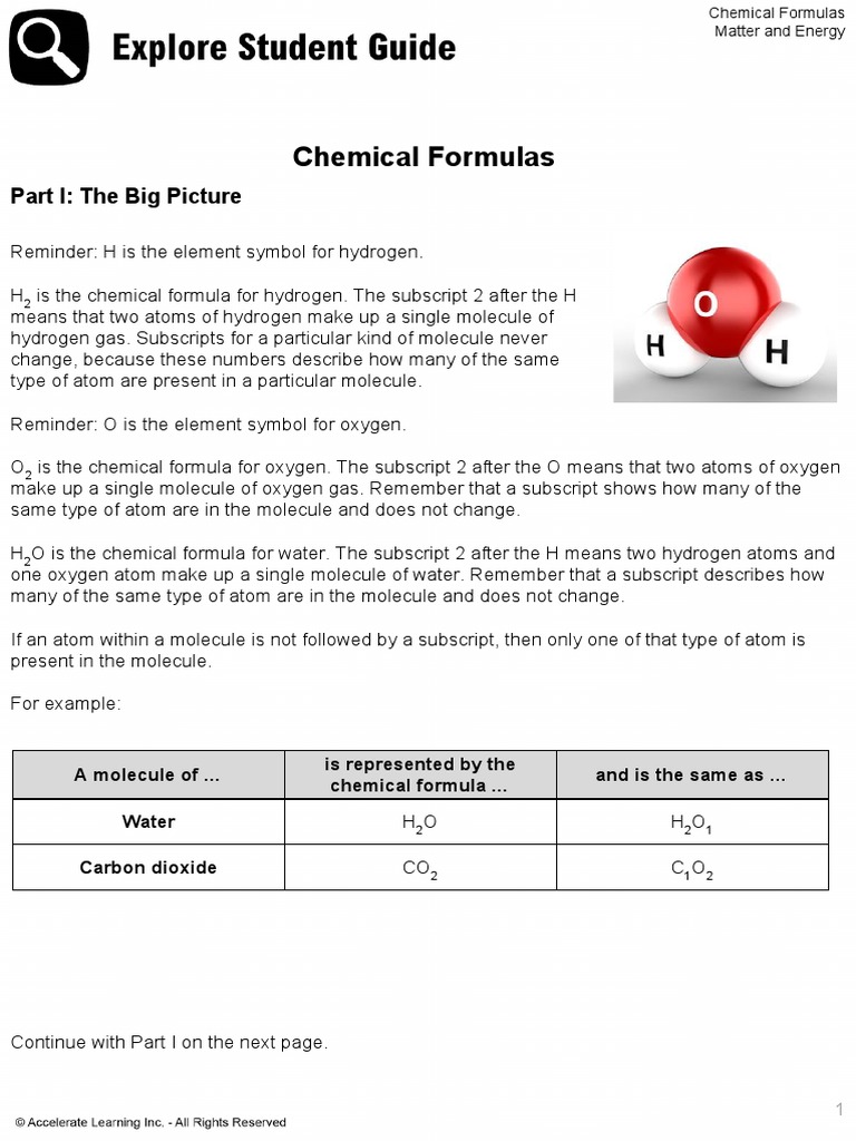 Understanding Chemical Formulas | PDF | Molecules | Chemical Substances