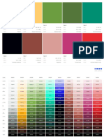 Color palette with 10 colors, RGB, CMYK and name values