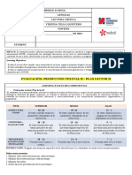 Evaluación - Producción Textual - Plan Lector Ii