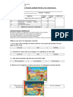 Evaluación Ciencias Naturales Día y Estaciones