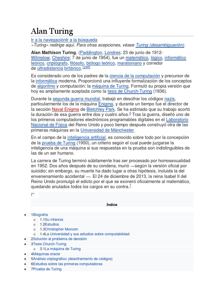 Alan Turing | PDF | Alan Turing | Enseñanza de matemática