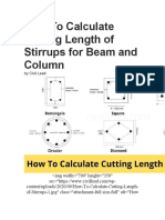How To Calculate Cutting Length of Stirrups For Beam and Column