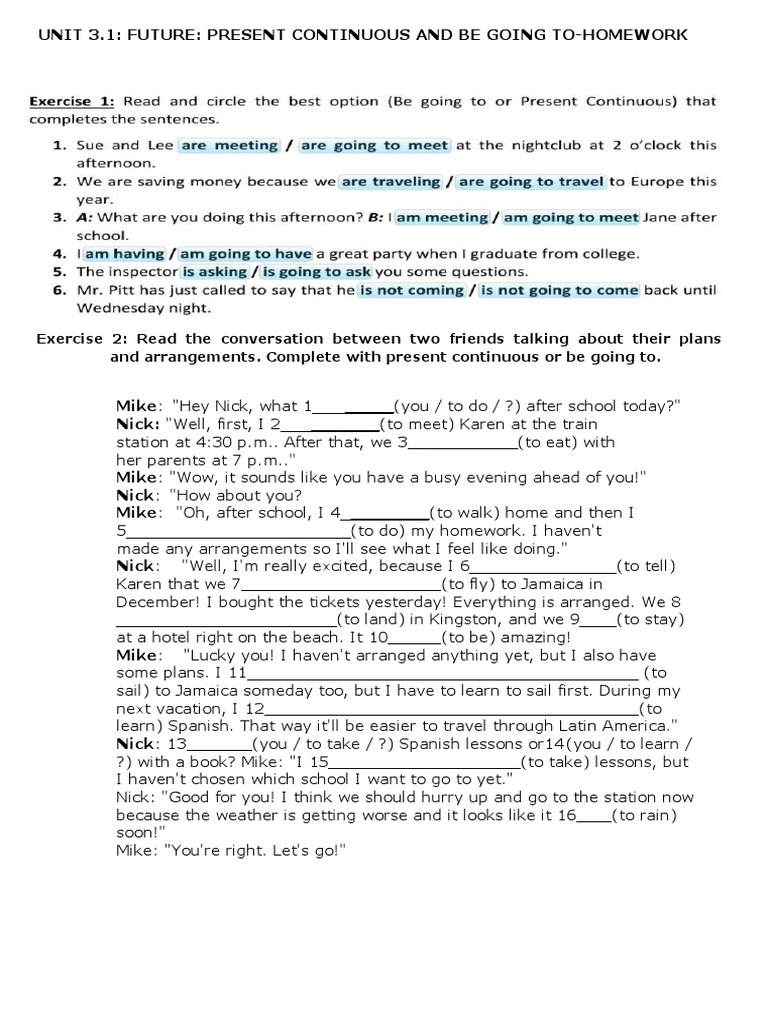 Future Plans: Present Continuous Practice | PDF