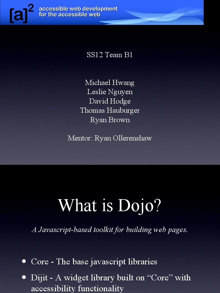 Dojo Toolkit for Accessible Web Design | PDF | Art | Computers