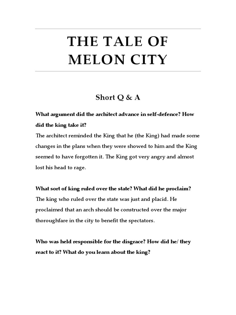 The Tale of Melon City PDF