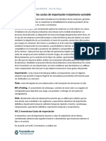 Caso Practico Determinación de Los Costos de Importación Tratamiento Contable