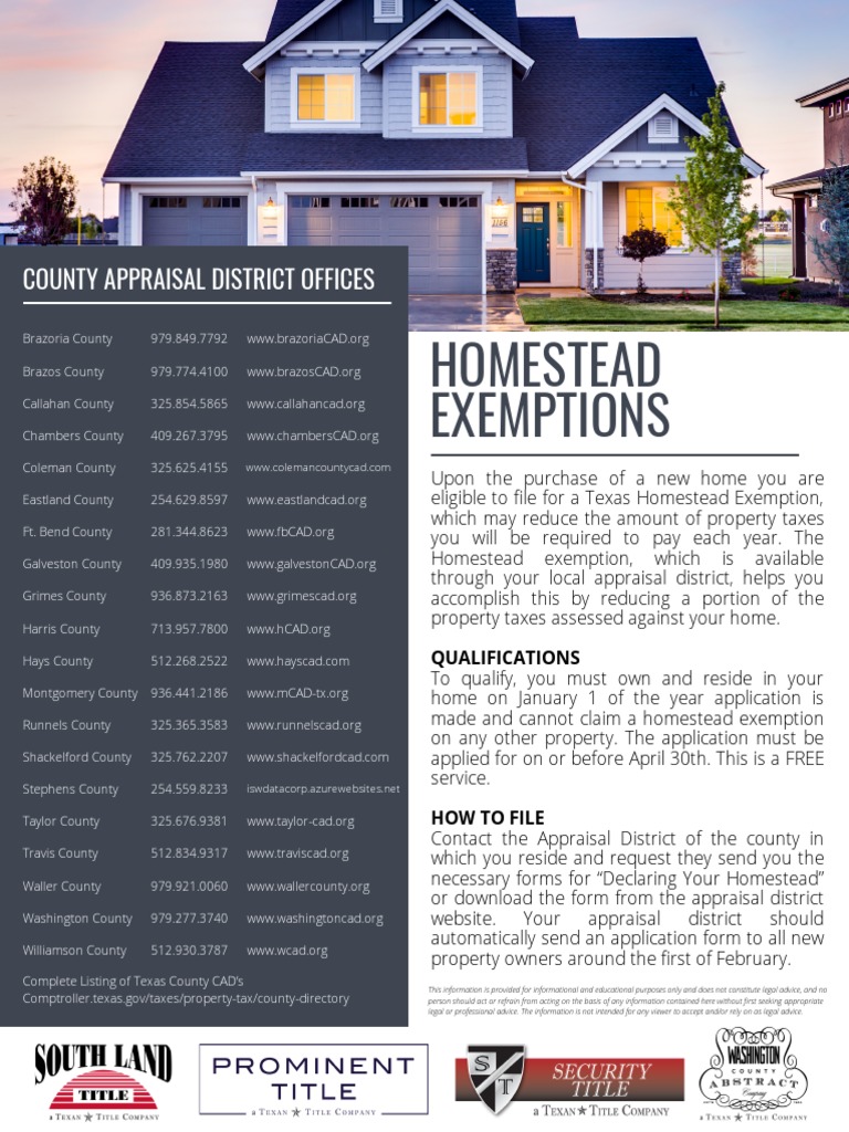 Homestead Exemptions | PDF | Government Finances | Taxation