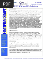 ANSI-IEEE, NEMA and UL Requirements For Switchgear