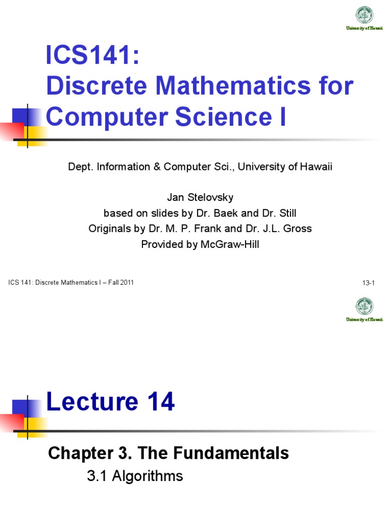 Ics141 discrete mathematics for computer science i pdf algorithms