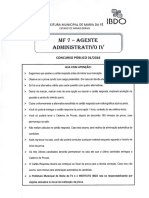 Ibdo 2016 Prefeitura de Maria Da Fe MG Agente Administrativo IV Prova