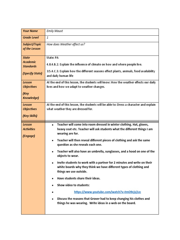 Weather 5e PDF Clothing Teachers