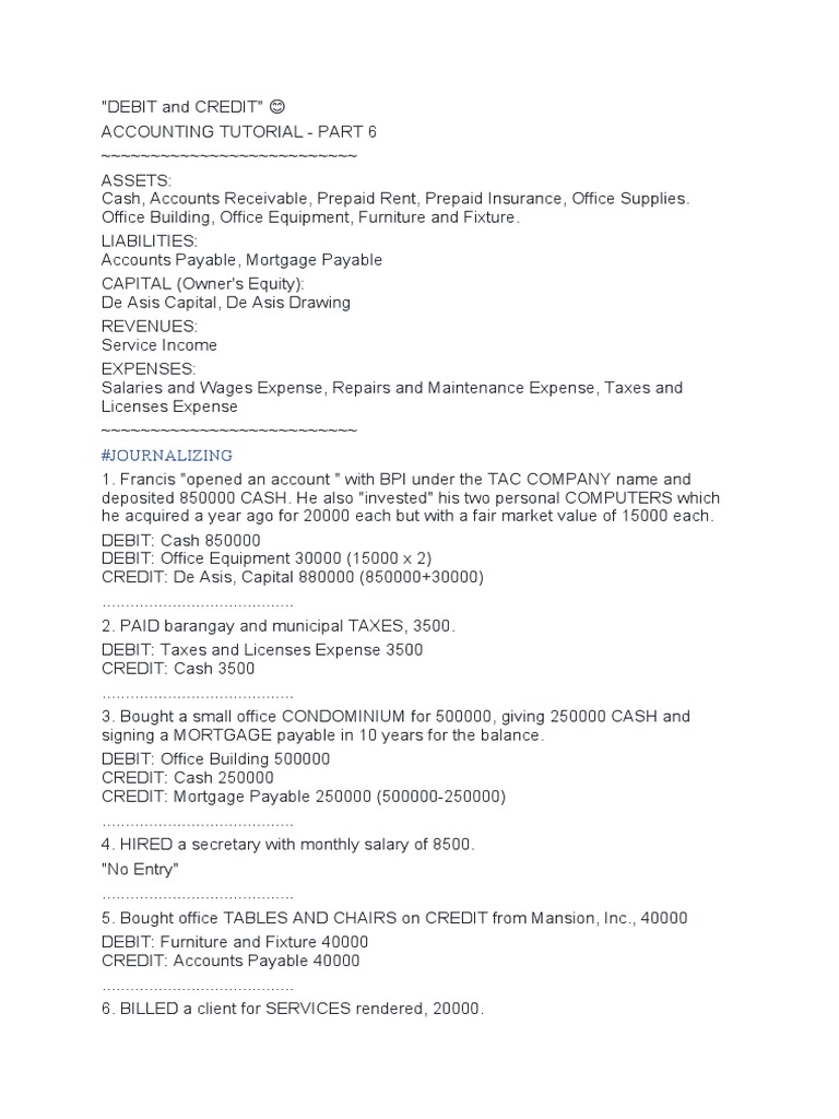 DEBIT and CREDIT Accounting Part 6 | PDF | Debits And Credits | Money