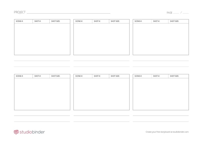 A4 Storyboard Template 6Panel Landscape StudioBinder PDF