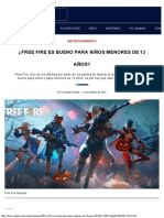 ¿Free Fire es bueno para niños y niñas menores de edad