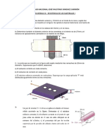 Examen Módulo II de Resistencia de Materiales I de la UNJFSC con problemas de tornillos, remaches y placas