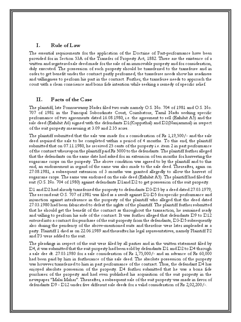 Case Analysis Transfer of Property Judgement | PDF | Lawsuit | Legal Remedy