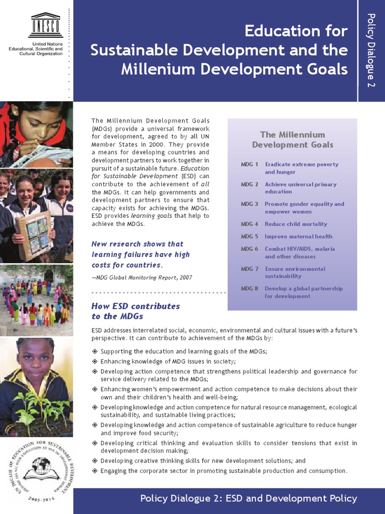 Education For Sustainable Development and The Millennium Development ...