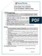 COMUNICADO GENERAL 006 - 2021 Rol de Exámenes INICIAL