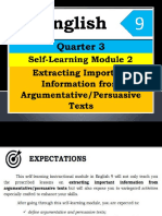 Eng9-Q3-M2 - Extracting Important Information From Argumentative and Persuasive Texts