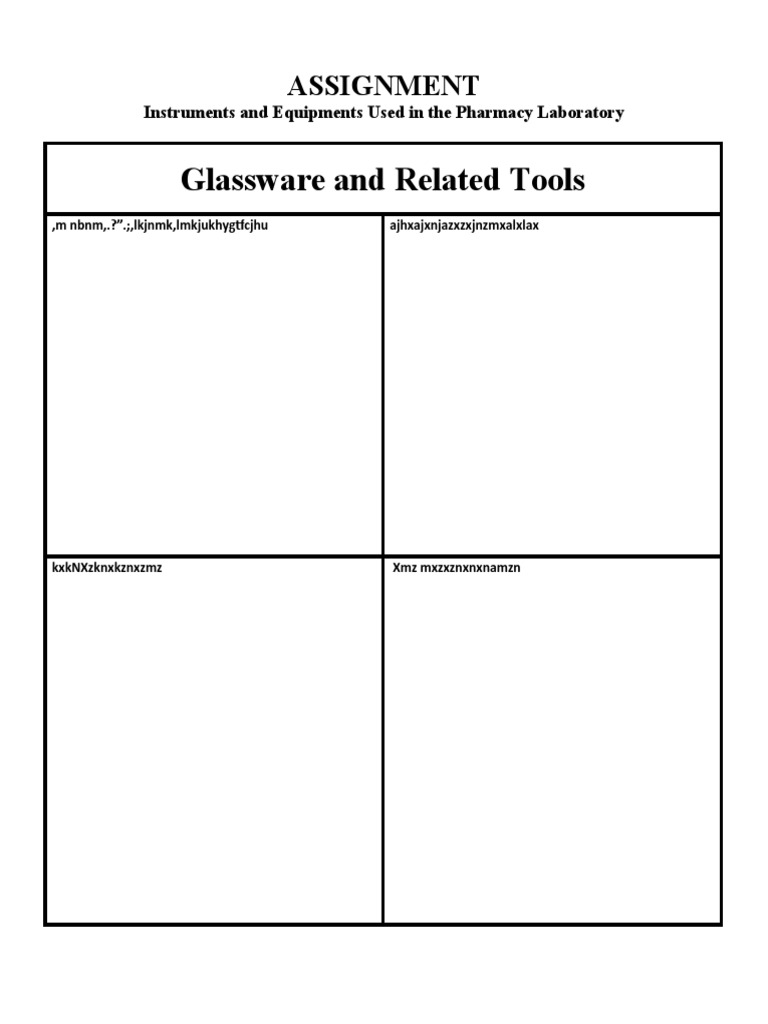 Glassware and Related Tools: Assignment | PDF