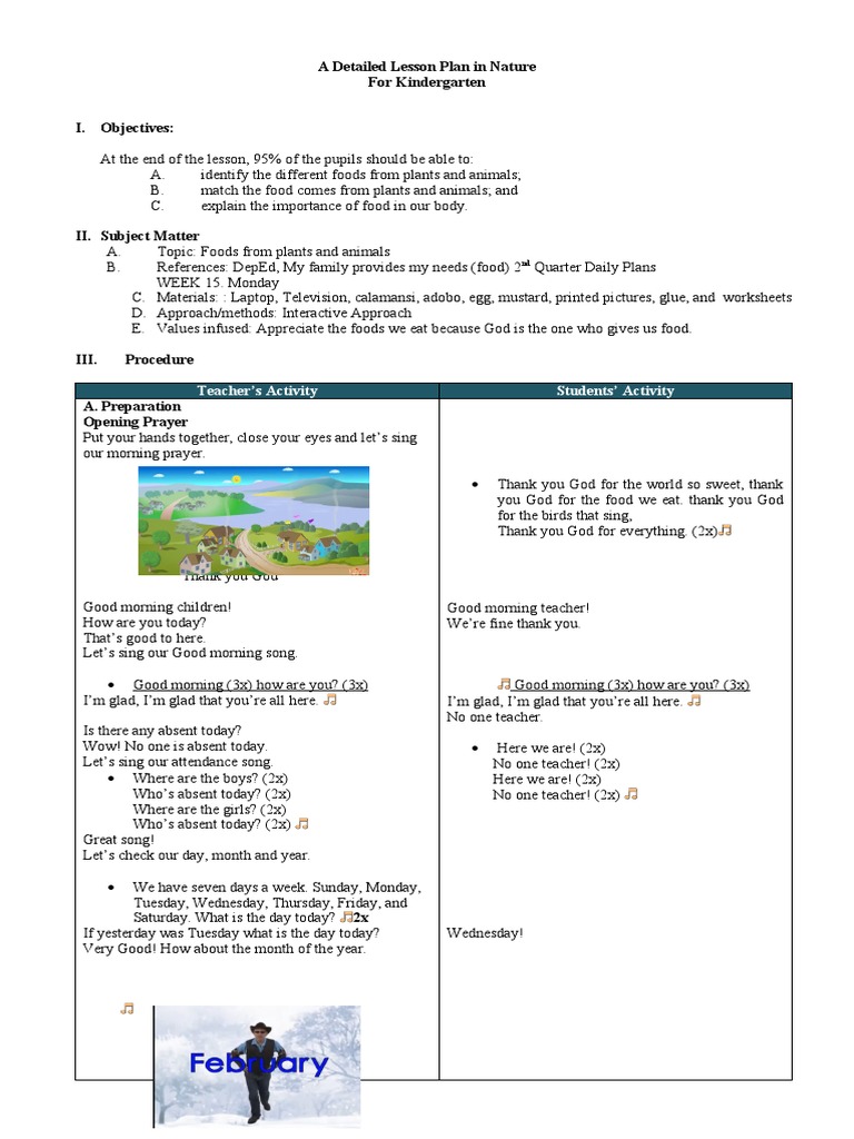 A Detailed Lesson Plan in Nature | PDF | Chicken | Fruit