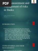 The Measurement and Management of Risks in Banks