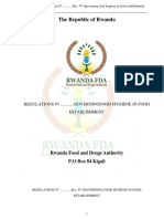 The Republic of Rwanda Food Hygiene Regulation Amended