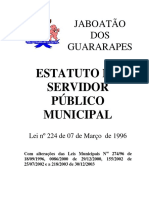 Estatuto do Servidor Jaboatão dos Guararapes - Lei 224-96
