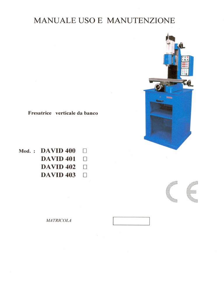 MANUALE-FRESATRICE Ceriani | PDF