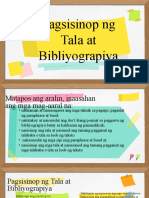 Pagsisinop NG Tala at Bibliyograpiya