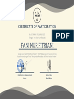 Fani Nur Fitriani: Certificate of Participation